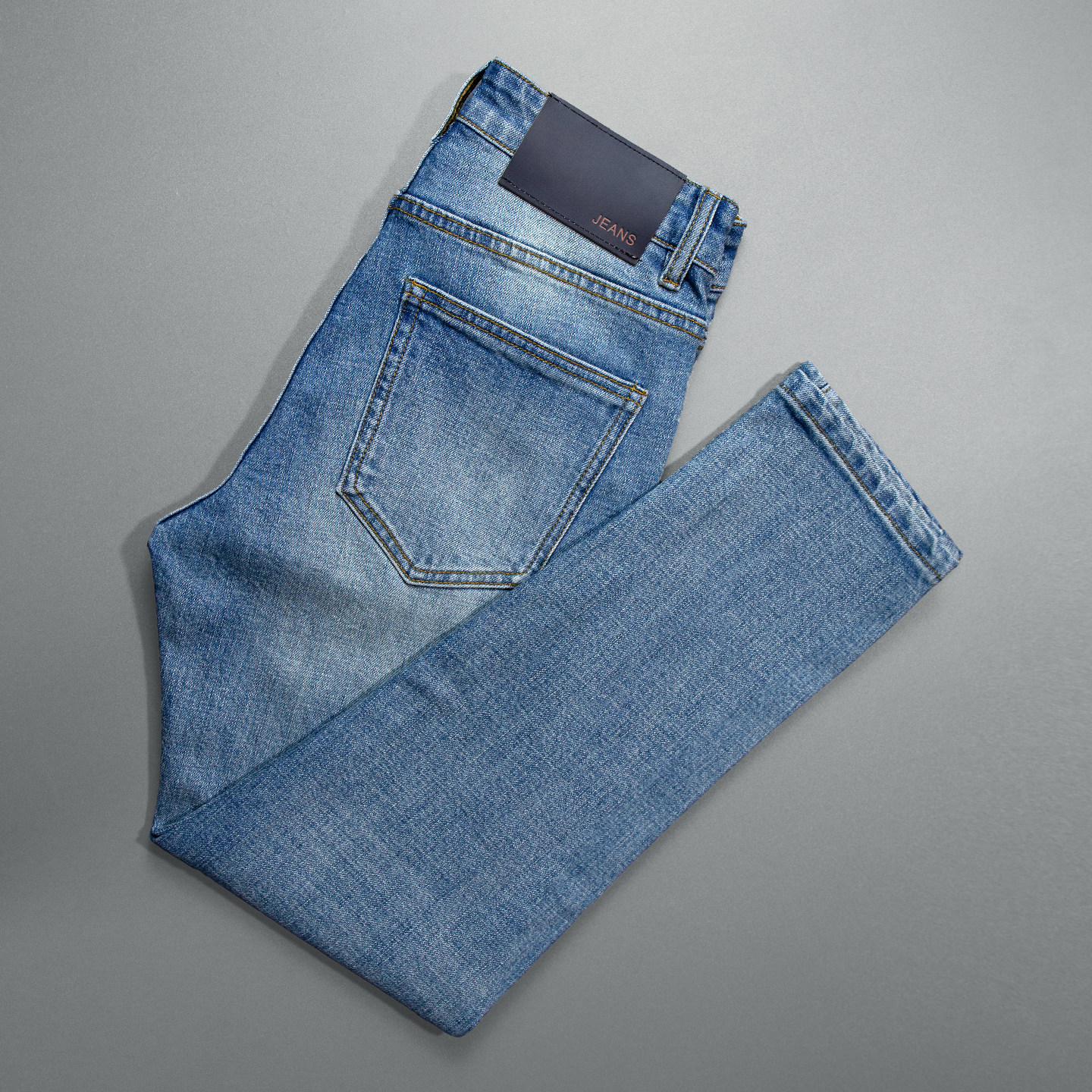 高品质湖蓝色&ldquo;九分牛仔裤男士款潮流水洗竹节纹路弹力修身小脚裤