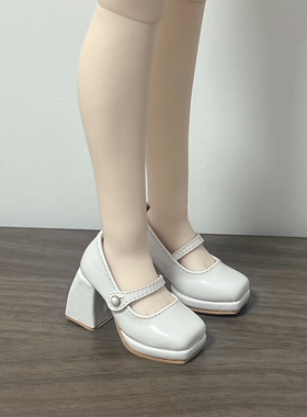 BJD娃娃鞋白色玛丽珍鞋bjd4分娃娃鞋sdm熊mdd