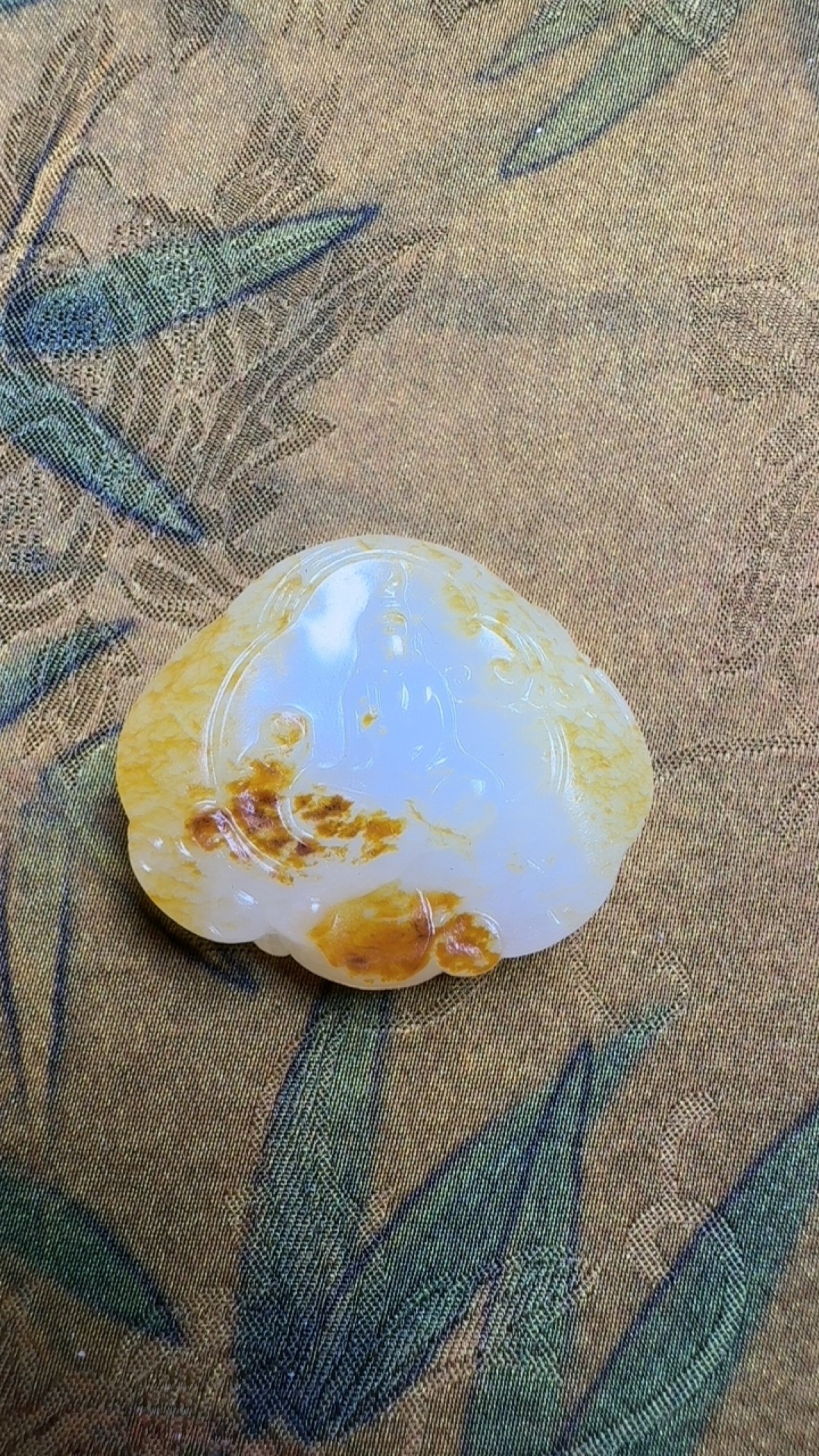 【尚臻玉典】尚峰工作室新疆和田玉籽料苏工无相观音牌纯手工雕刻