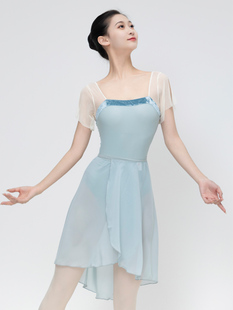 芭蕾舞练功服喇叭袖基训连体体操服女成人艺考高跨形体服小飞袖