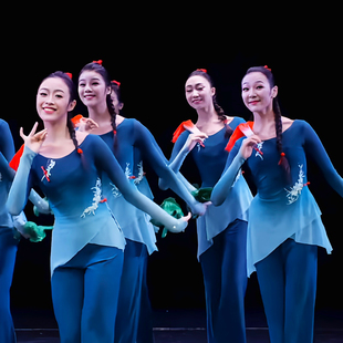 古典舞蹈演出服女胶州秧歌剧目表演服纱衣民族艺考飘逸练功服装
