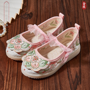 2025新款老北京布鞋女童绣花鞋透气儿童女凉鞋宝宝公主鞋手工软底
