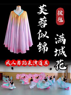 芙蓉似锦满城花披毡舞蹈道具古典舞表演演出专用彝族大摆裙中国风