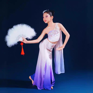 彩云之南春述独舞艺考定制傣族演出服水的女儿云川之舞炫色鱼尾裙