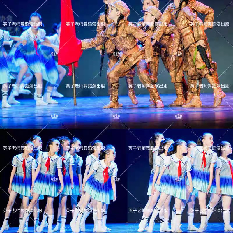 请你们告诉我舞蹈演出服红领巾志愿军红军祖国有我少年有志连衣裙