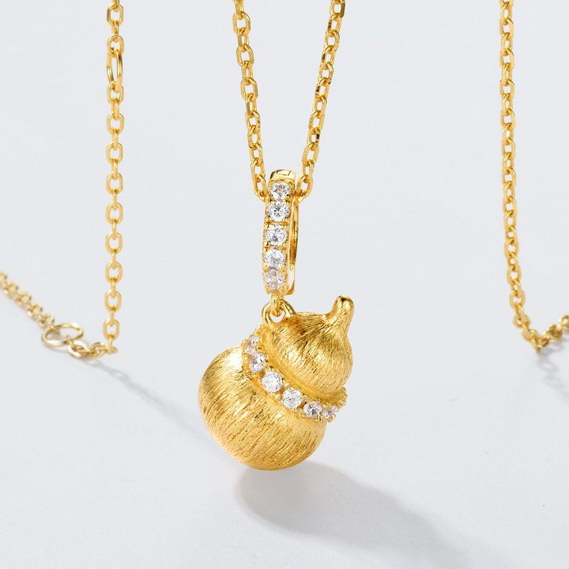 诗嘉熙宝925纯银镀金拉丝葫芦