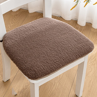 羊羔绒座椅垫纯色加厚马蹄形坐垫四季通用餐椅垫家用四季通用保暖