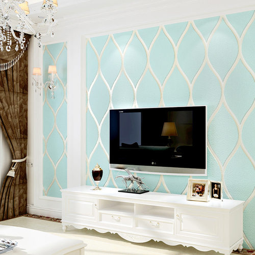 曲线条纹影视墙装饰 3D立体电视背景墙壁纸 现代简约卧室客厅墙纸