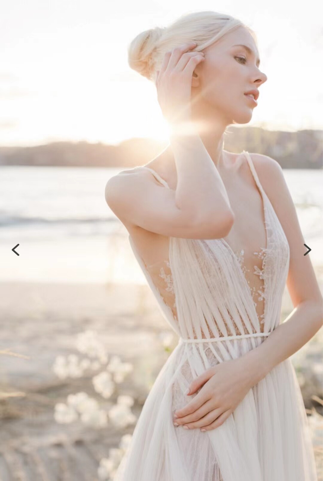 婚纱定制2022新款新娘结婚高腰V领网纱a字裙仙气简约小众轻纱定做