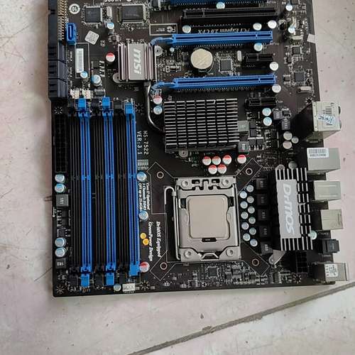 拆机微星X58 Pro+CPUi7-920有裆板，功能正常