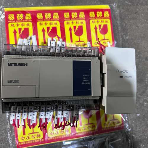 二手拆机FX1N-40MR-001带FX2N-2AD，成色如