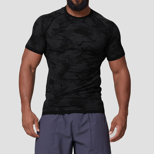 2026 Seamless sports quick drying T-shirt men's training top