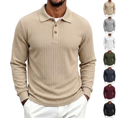 2026 Winter Men's Stretch Large casual minimalist polo shirt