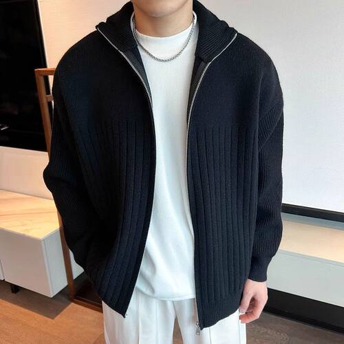 Men striped jacket warm British business winter cardigan