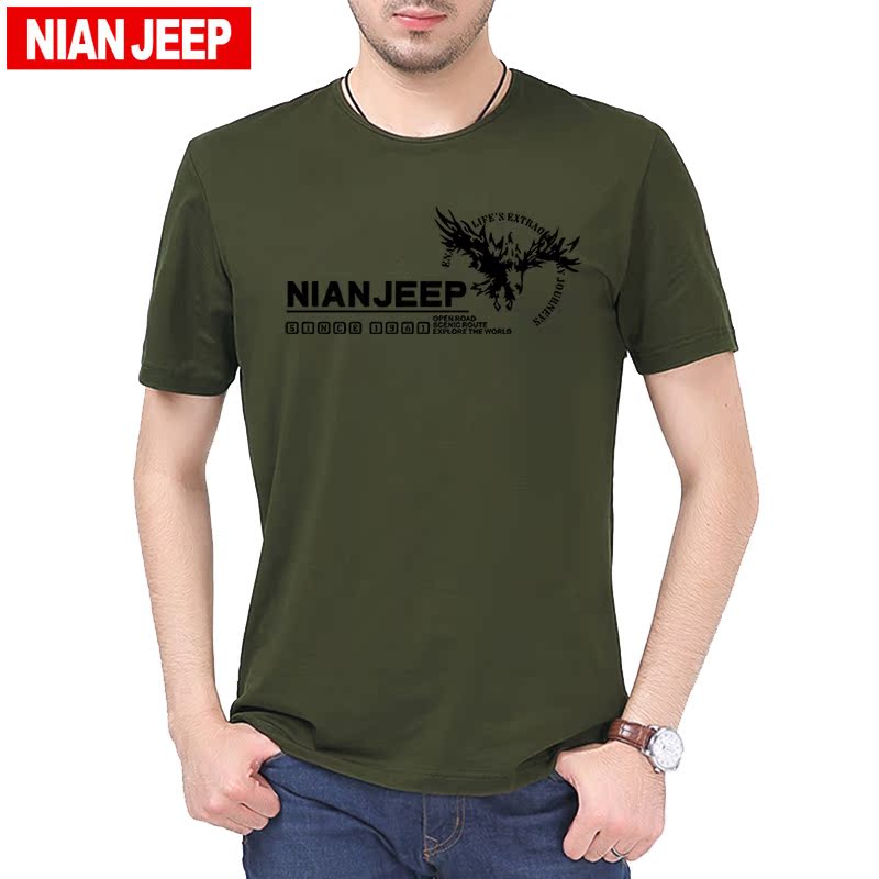 JEEP/¼ªÆÕÏļ¾Ð¿îÄÐÊ¿¶ÌÐäTÐô´¿ÃÞ´òµ×ÉÀ´óÂë°ëÐä´¿É«ÉÏÒÂÏÄ×°³±