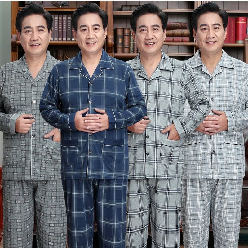 中老年人爸爸睡衣男春秋季