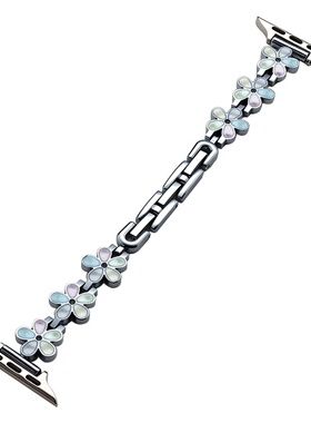 适用苹果表带iwatch1-S10太阳花瓣金属可调节小米8/9/10华为表带