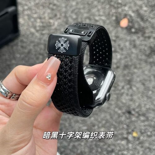 克洛芯镂空针织表带适用华为GT65pro磁吸扣watch41mmFit3透气腕带