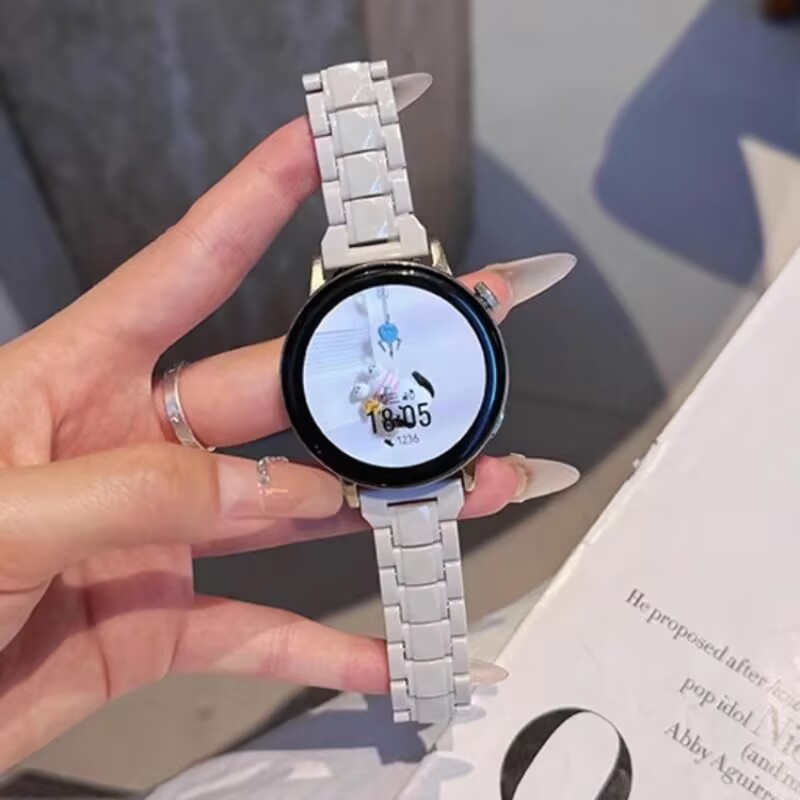 适用华为gt4/5表带手表watch3pro纯色时尚荣耀5树脂gt2小蛮腰菱形