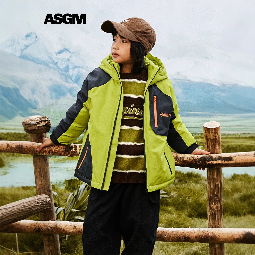 ASGM童装冬季新款儿童羽绒服中大童连帽外套羽绒服MQD马骑顿同款