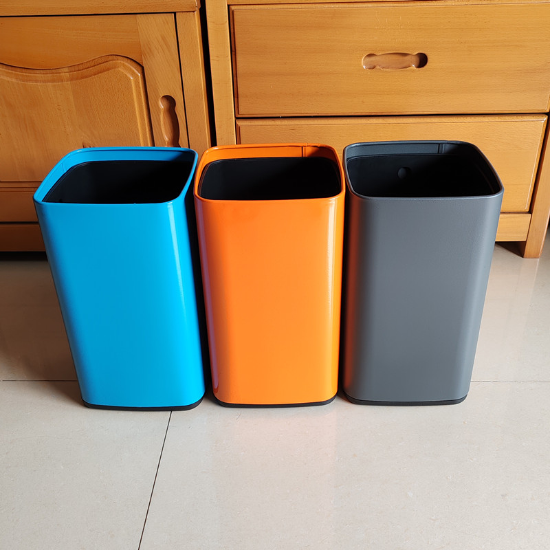 12升方形双层垃圾桶无盖通用