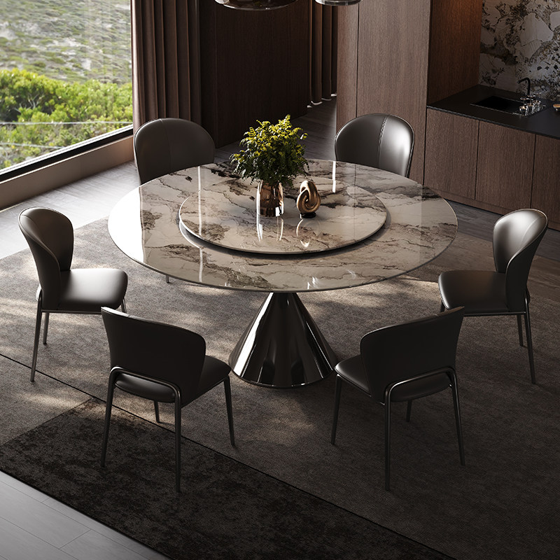 意式轻奢大理石餐桌2025新款沙漏圆桌椅组合小户型现代简约超晶石,住宅家具,大理石餐桌,淘宝优惠券,粉丝福利购,淘宝优惠卷