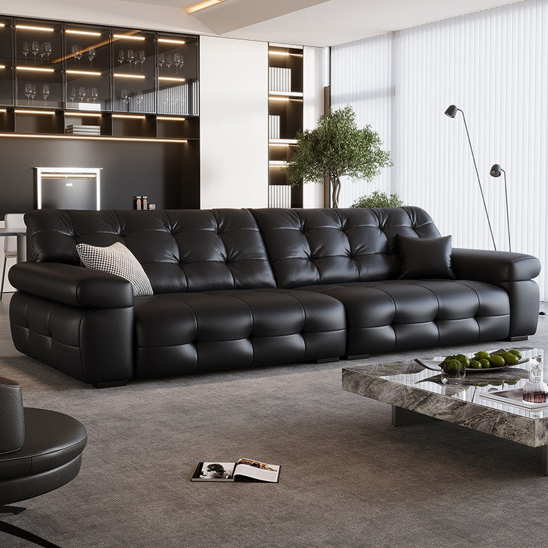 意式极简头层真皮沙发