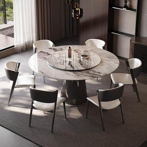 超晶石餐厅饭桌新款餐桌大理石