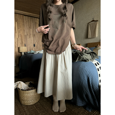 宽松显瘦T恤男女同款韩系印花T恤