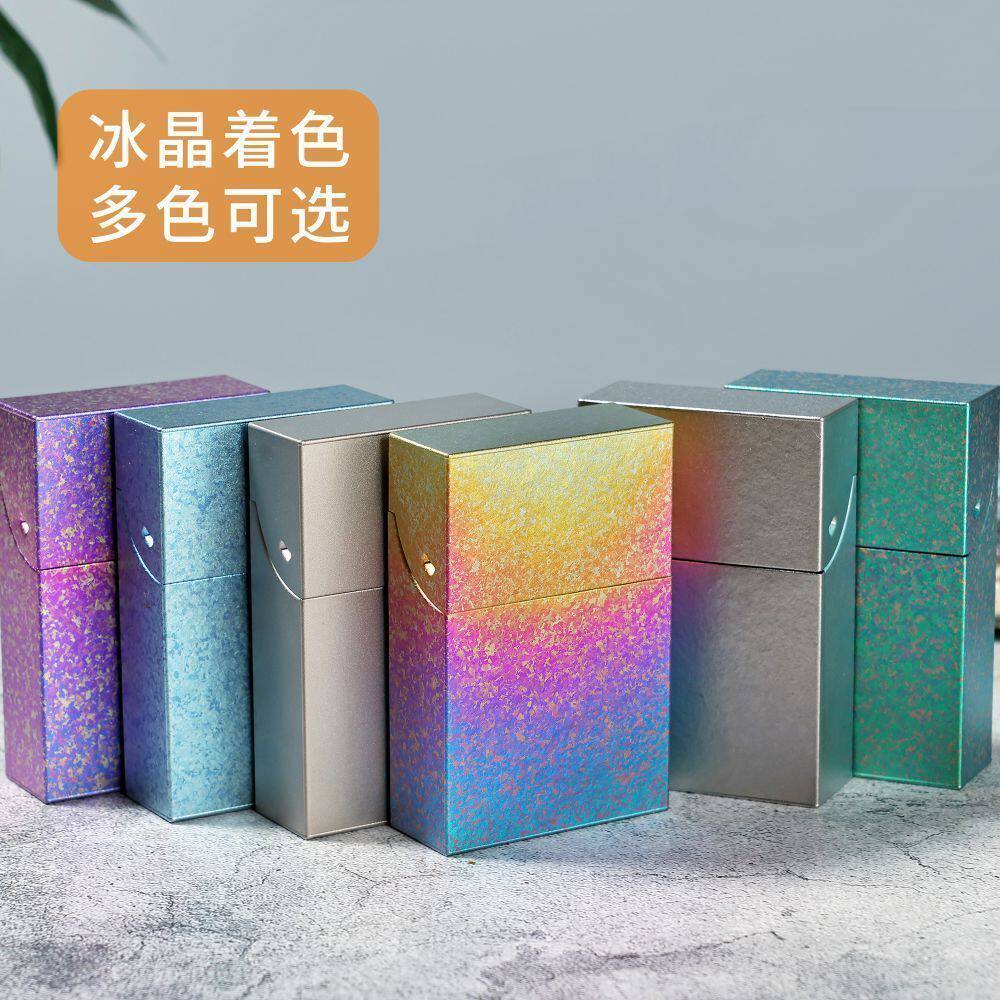 纯钛烟盒便携粗支香烟盒超轻便携防挤压金属烟具装定制硬包软包