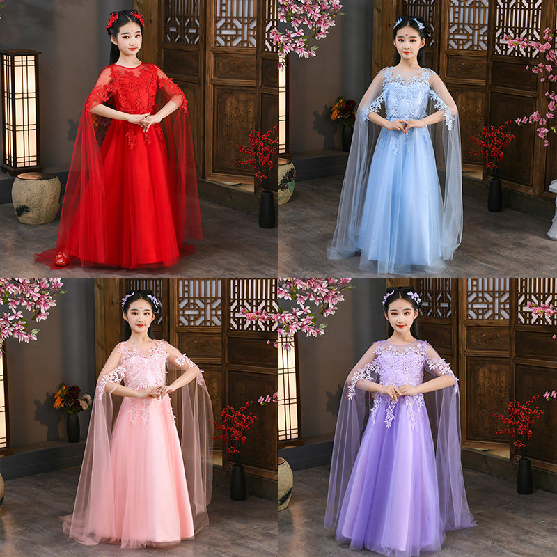 儿童古筝演出服女飘逸中国图片