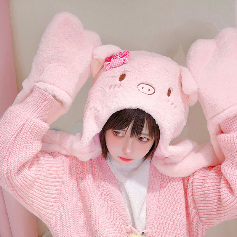 猪宝帽子围巾原创可爱毛绒保暖秋冬二次元NANACOxStoryteller联名,模玩/动漫/周边/娃圈三坑/桌游,lolita洛丽塔配饰小物/道具,淘宝优惠券,粉丝福利购,淘宝优惠卷