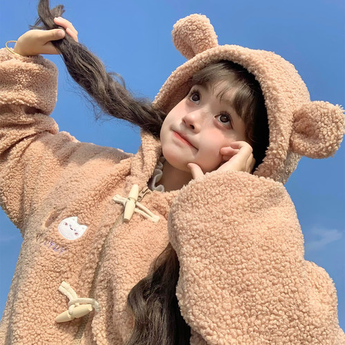 芋芋啵啵羊羔绒外套夹棉可爱棉服