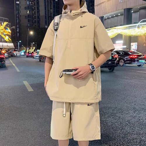 耐克顿男士夏季潮牌休闲运动套装