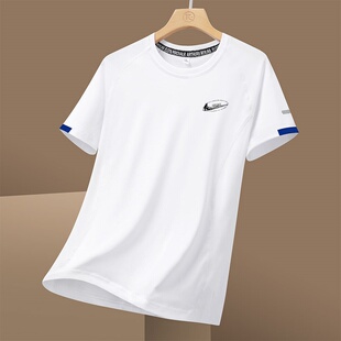 新款 夏季 速干吸汗透气户外运动百搭圆领上衣潮 男士 耐克顿冰丝短袖