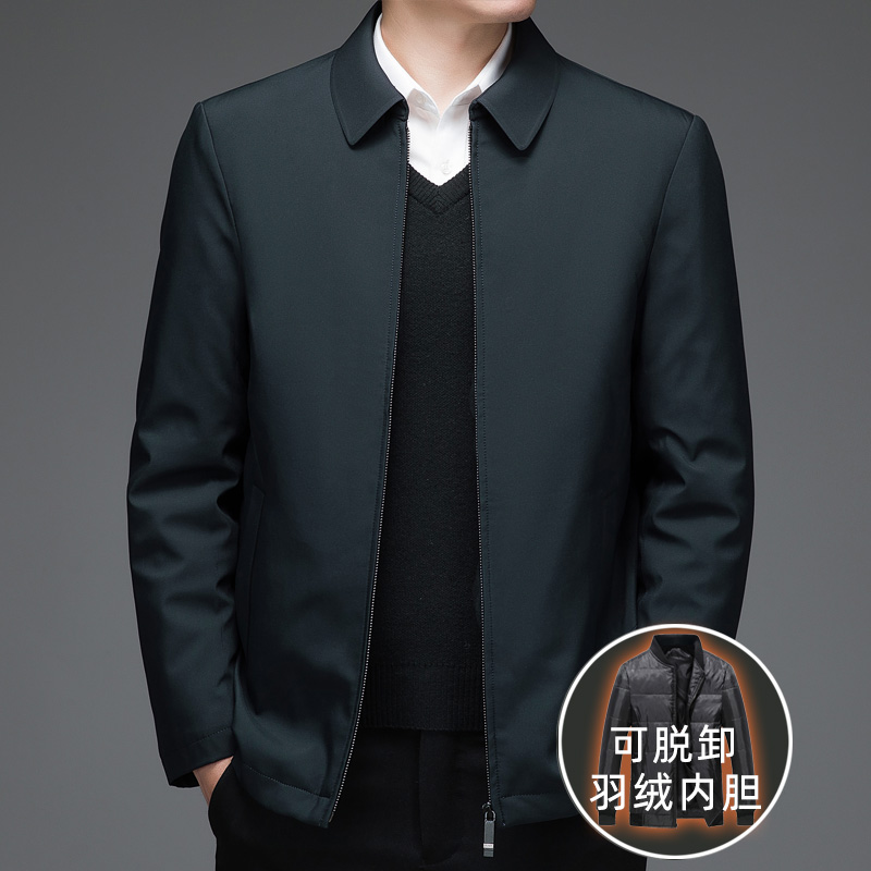 8901/P210商务爸爸羽绒服中老年羽绒男装可脱内胆绅士休闲外套，男装羽绒服，星座1216（原钱塘722）