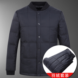 羽绒内胆套装主推款！501/P130爸爸羽绒内胆上衣加裤子中老年套装图片