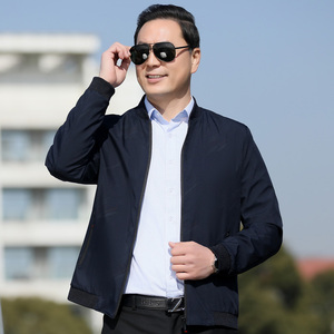 90311/P50爸爸秋装上衣中老年外套夹克父亲棒球领薄款外套图片