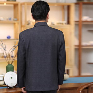 9860/P195中山装套装男中老年民族服装钮扣套装爷爷图片