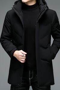 2003/P225休闲羽绒服男爸爸中长款羽绒衣外套商务中年男装图片