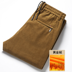 主推大爆版9811/商务男裤加绒加厚中老年高腰松紧腰灯芯绒爸爸图片