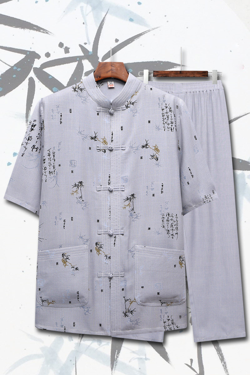 主推套装！785/P50爸爸唐装套装老年人夏季太极运动服套装唐装,男装民族服装,星座1216（原钱塘722）