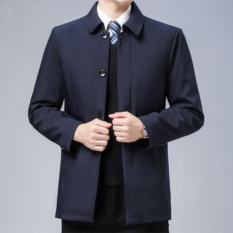 可脱内胆！8909/P210商务绅士羽绒服中老年爸爸工作翻领羽绒衣,男装羽绒服,星座1216（原钱塘722）