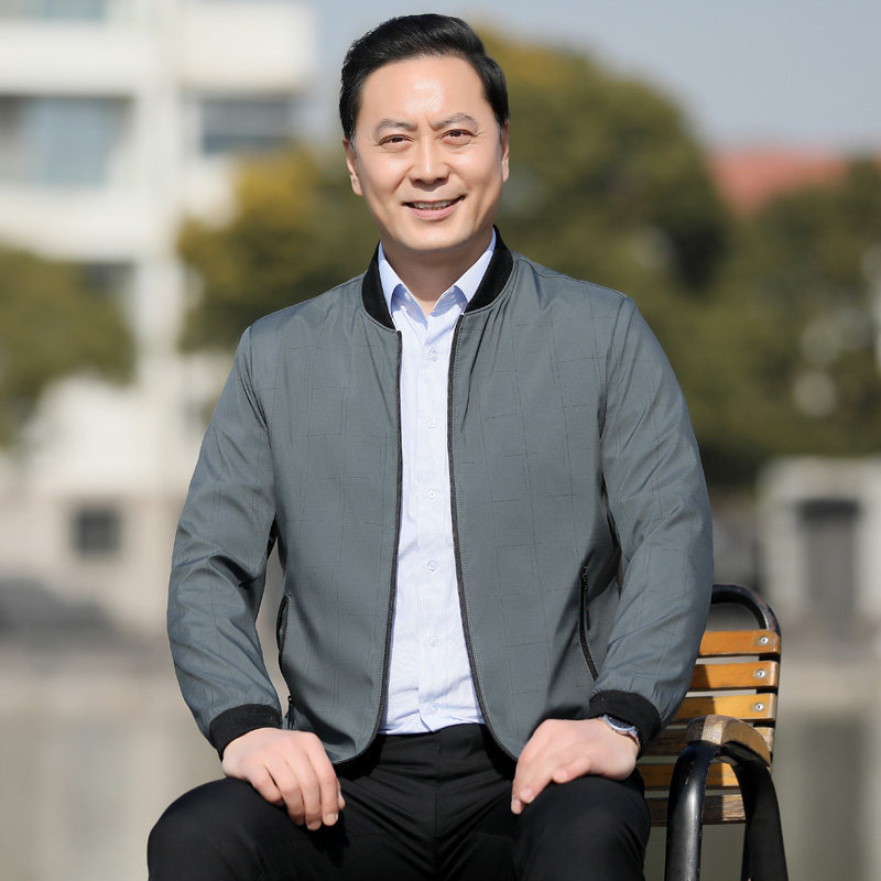 主推款！2117/中老年人夹克外套休闲商务暗格克夹克男装外套,男装夹克,星座1216（原钱塘722）