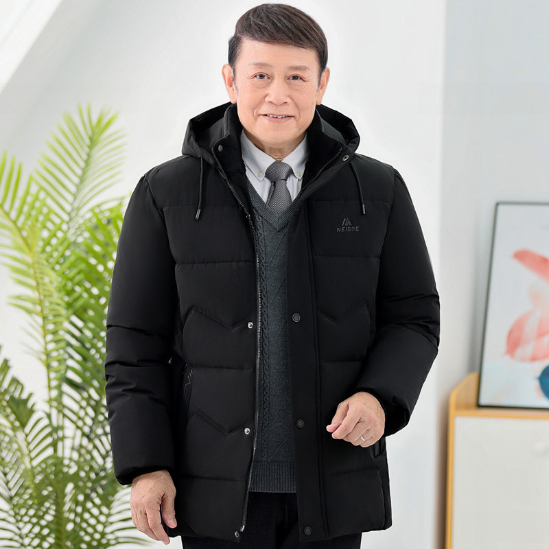 主推爆！6807/P90老人冬装棉服男爸爸加绒加厚棉衣爷爷中长款外套图片