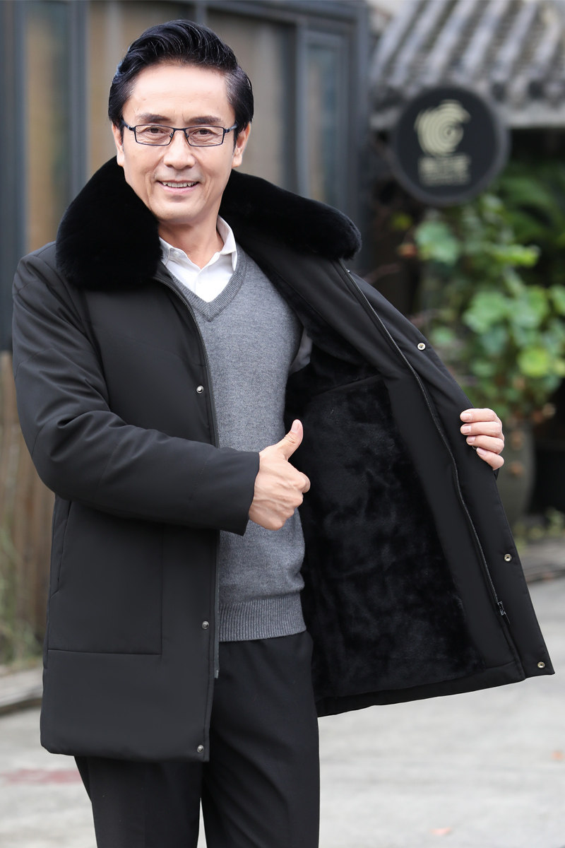 8819/P135中老年冬装棉衣爸爸中长款棉袄加绒加厚老人棉衣男,男装棉衣,星座1216（原钱塘722）
