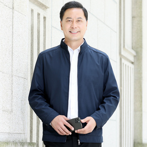 大货主款2801/P75中老年男装外套老人翻领夹克男休闲商务男装上衣图片