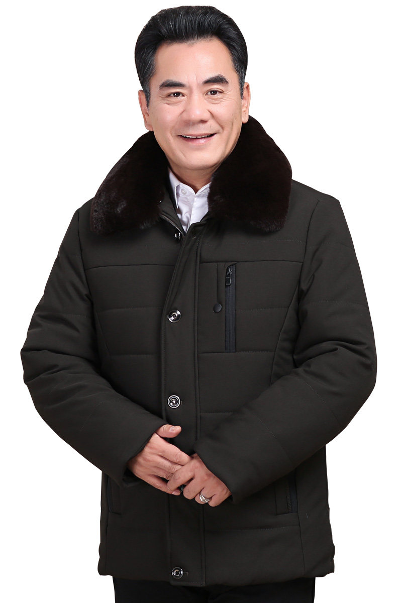 大货8803/P130父爸爸装外套中老年保暖棉袄父亲钮扣毛领棉服,男装棉衣,星座1216（原钱塘722）