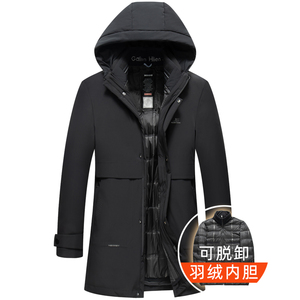 高品货！9901/商务羽绒派克服中老年可脱卸羽绒衣男图片