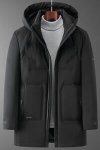 高品货！9902/P280中老年商务休闲中长款羽绒服爸爸羽绒服图片